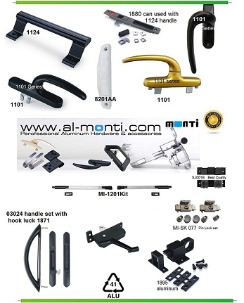 Aluminum door & windows Hard ware یراق آلات تخصصی درب و پنجره آلومینیوم و UPVC 